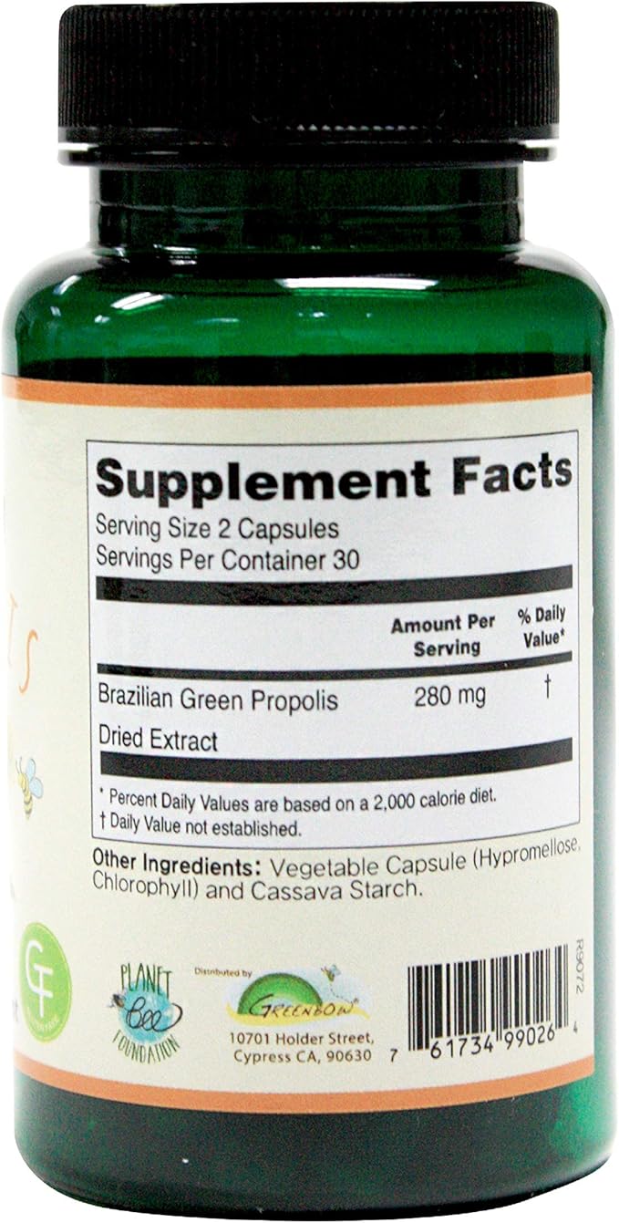 Greenbow Green Propolis – Genuine Brazilian Green Propolis Contains Artepillin C – One of The Most Nutrition Packed (Vegan Capsule)