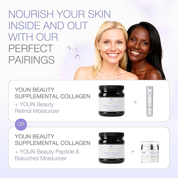 YOUN Beauty Supplemental Collagen Powder by Holistic Plastic Surgeon Dr. Anthony Youn 30 Servings (Unflavored) – Fortigel Fortibone &amp Verisol Multi-Collagen Peptides for Skin Health