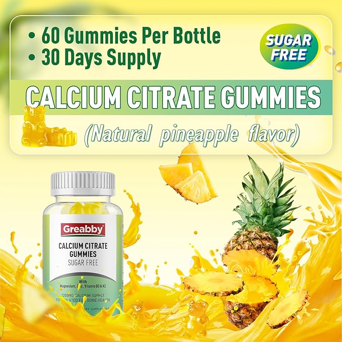 Magnesium Glycinate Gummies Calcium Citrate Gummies for Kids &amp Adults Bone Support