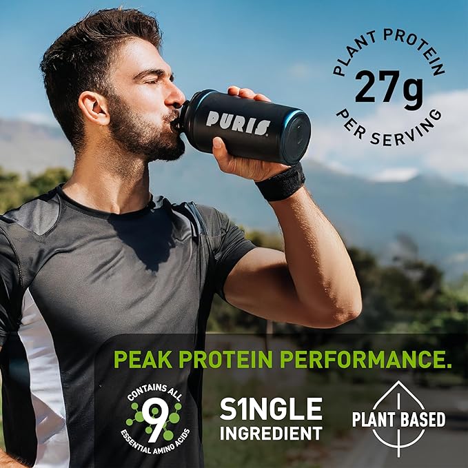 PURIS Pea Protein Powder – Plant-Based Vegan | 27g Per Serving | Dairy Soy and Gluten-Free | Clean Label Non-GMO | Smooth Neutral Taste | Great for Shakes Smoothies Baking (3 Pack Unflavored)