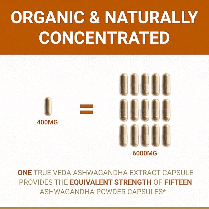 True Veda Calm Energy Bundle | USDA Organic | Multi-Award-Winning | Organic Ashwagandha KSM-66® + Organic Green Tea Capsules