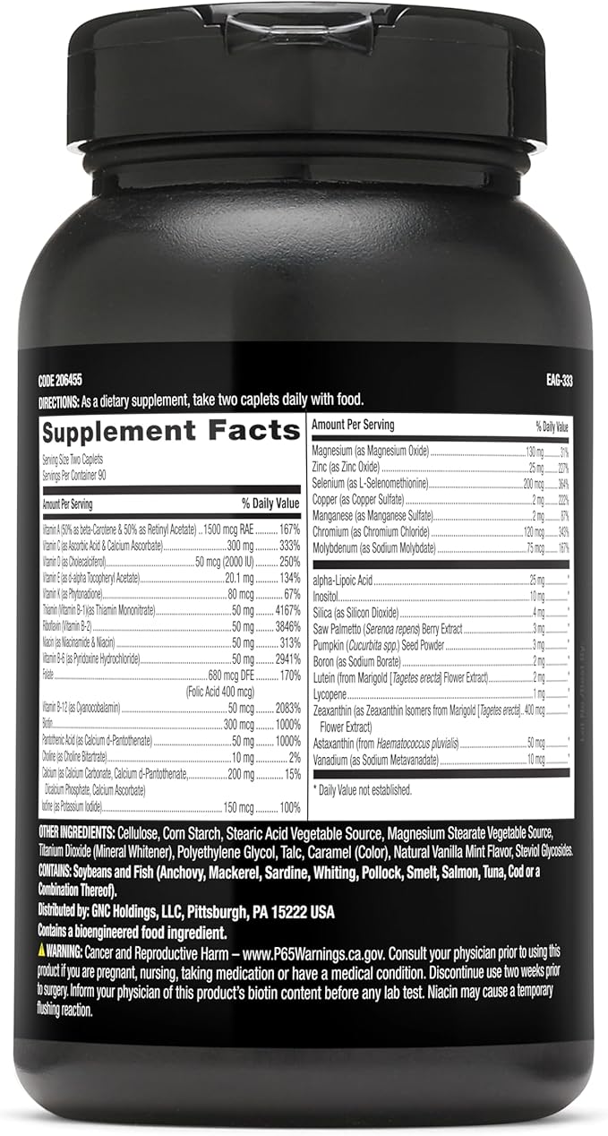 GNC Mega Men Multivitamin Caplets Clinically Proven to Feel Better Immune Support Energy Support B Vitamins Vitamin D-3 Timed Release 180 Caplets