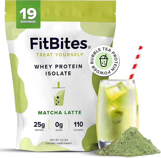 100% Whey Isolate Protein Powder (Matcha Latte) 5.9g BCAAs Gluten Free Zero Sugar Fast Absorbing Easy Digesting