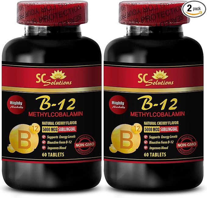 methylcobalamin Supplement - METHYLCOBALAMIN Vitamin B-12 5000 - antioxidant Vitamins Men Energy Supplements Immune Booster Vitamin Complex b Anti Aging Hair Care Immunity - 2 Bottles 120 Tabl