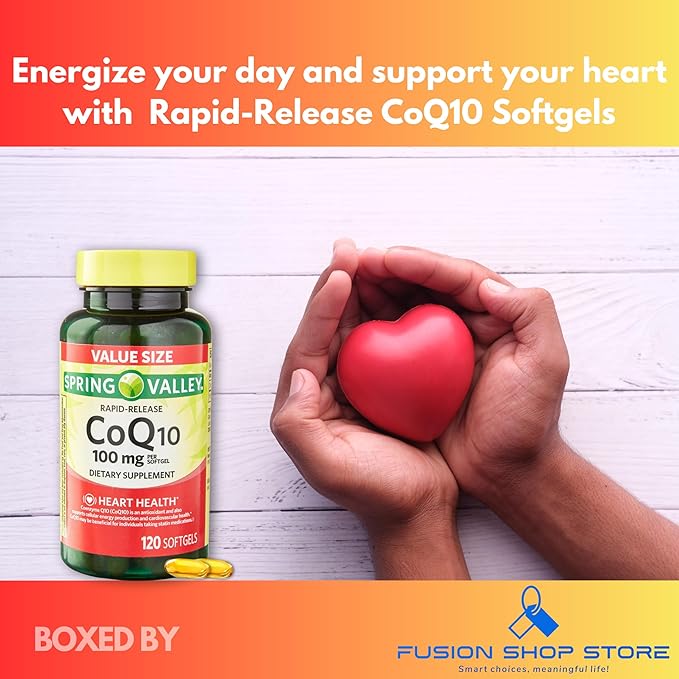 Coq10 100 mg Rapid Release Softgels 120 Count (Pack of 1) Boxed by Fusion Shop Store
