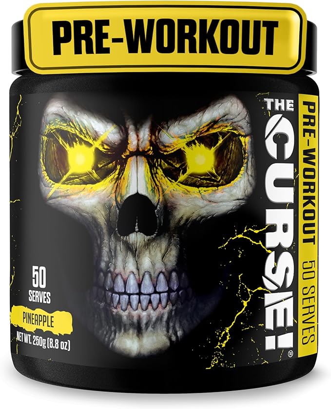 JNX SPORTS The Curse! Pineapple Shred Pre Workout Powder with Creatine – Extreme Energy Preworkout for Men &amp Women – 50 Servings – L Citrulline Beta Alanine &amp Caffeine for Pump Strength &amp