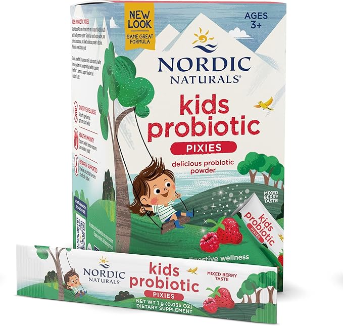 Nordic Naturals Children's Vegan Probiotic Powder Bundle - Baby’s Nordic Flora Probiotic Powder Unflavored - 30 Packets - 4 Billion CFU