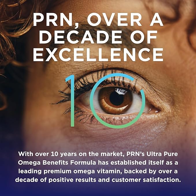 PRN Omega 3 Supplement - 120 Softgels 30-Day Supply - Fish Oil Omega 3 Supplements with 1680 mg EPA &amp 560 mg DHA - rTG Omega-3 + Vitamin D for Skin Joint Brain Eye &amp Heart Health