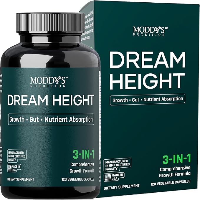 DREAM HEIGHT Natural Growth Supplement Support Bone Strength Immune Sleep Support Clinically Studied Ingredients Physician Reviewed Formula 120 Small Easy Swallow Capsules for Kids &amp Teens