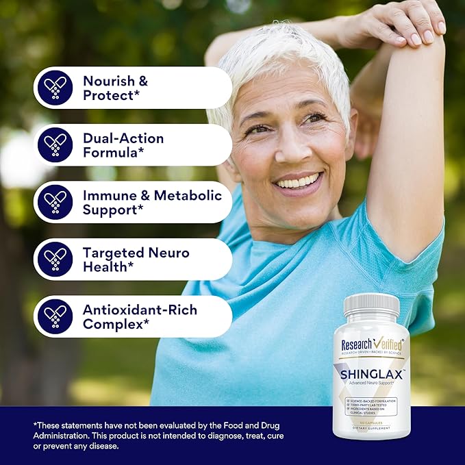 Research Verified Shinglax - Lemon Balm Proteolytic Enzymes Mushroom Complex Vitamin B Complex Oregano Zinc - GMO Free Made in USA - 60 Capsules (Pack of 6)