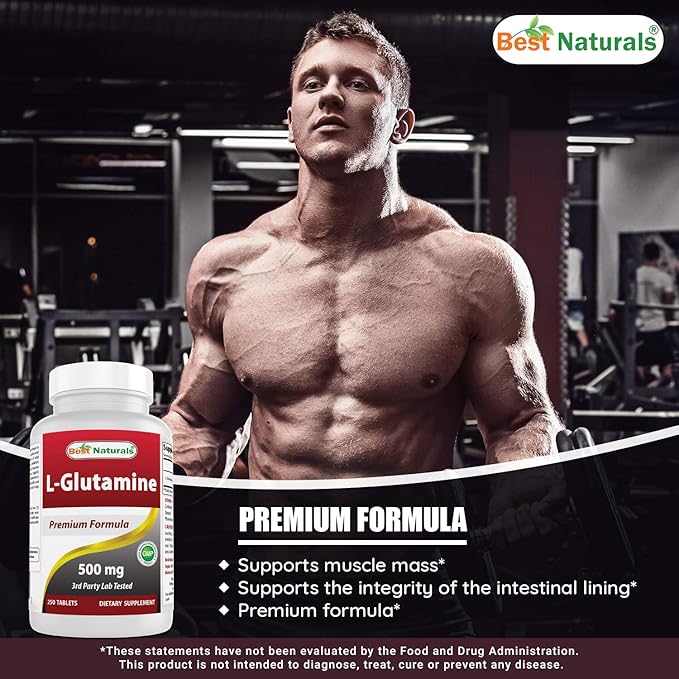 Best Naturals L-Glutamine 500 mg &amp Magnesium Glycinate 425 mg