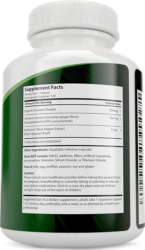 Magnesium Glycinate 400mg + Organic Turmeric Curcumin 700mg with Bioperine Providing 95% Curcuminoids - 270 Tablets &amp 120 Capsules - Vegan Bundle