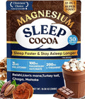 Mushroom Hot Cocoa Powder with Magnesium Glycinate Natural Sleep Aid with Reishi &amp L-Theanine for Adults 12 Superfoods Melatonin 3mg Unsweetened Hot Chocolate Drink Mix for Sleep 30 Servings