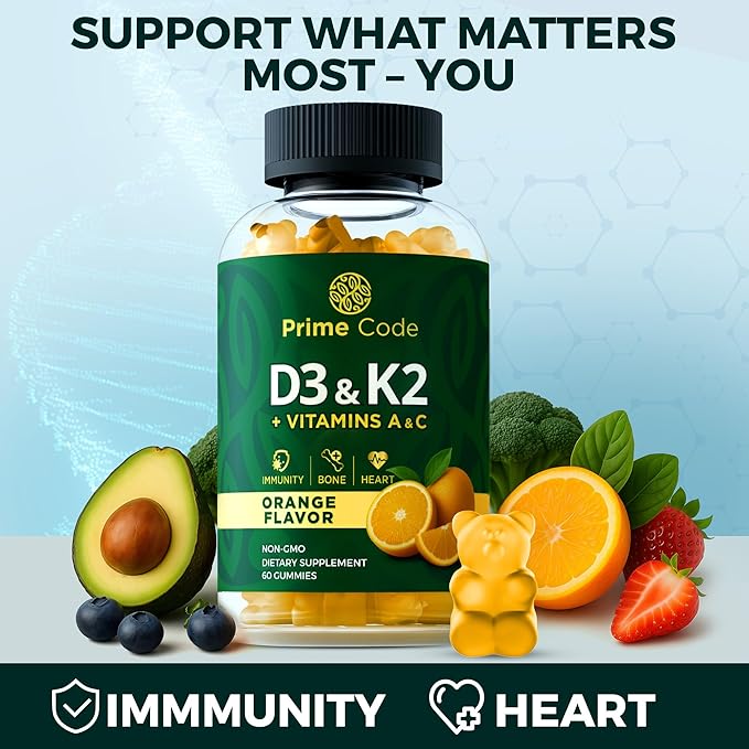 Prime Code Calcium Gummies and Vitamins D3 Complex