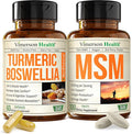 Boswellia Turmeric Curcumin Supplement + MSM 2000mg Bundle – Supports Joint Health &amp Aids Inflammatory Response – with Ginger Root Organic Turmeric Powder &amp Curcumin with Black Pepper (BioPer