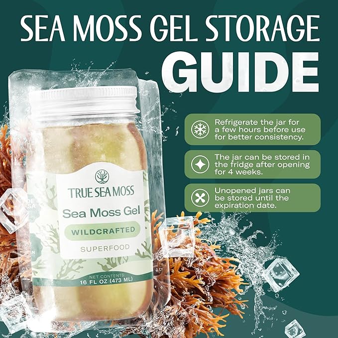 TrueSeaMoss Sea Moss Gel – Made in USA – Wildcrafted Seamoss &amp Jarred Vegetables – Original Pack of 3 (Labels may Vary)