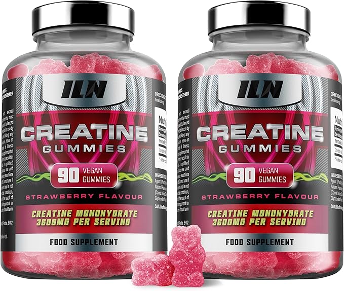 Iron Labs Nutrition Creatine Monohydrate Gummies (180 Gummy Bears) - 3600mg Per Serving - LAB Tested - Strawberry Flavor - High Strength Creatina for Men &amp Women (180 Vegan Gummys)