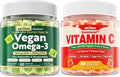 Vegan Omega 3 Gummies + Whole Food Vitamin C Gummies for Adults &amp Kids