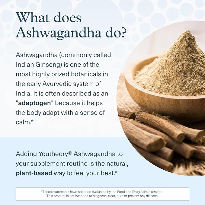 Youtheory Ashwagandha - Vegetarian Energy &amp Stress Support Supplement with Organic KSM-66 &amp Ginger Extract - Cane Sugar-Mixed Berry 60 Gummies (20 Day Supply)