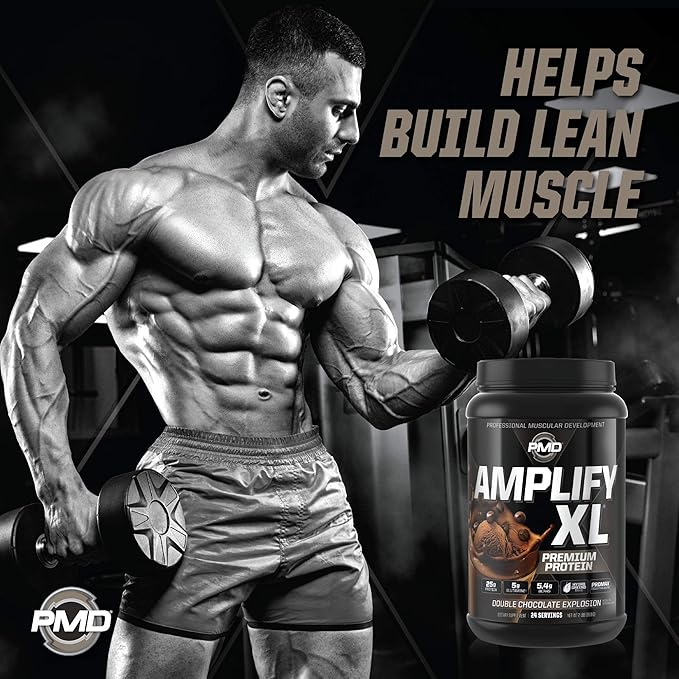 PMD Sports Amplify XL Premium Whey Protein Double Chocolate Explosion (24 Servings) &amp iSatori Bio-GRO Unflavored (60 Servings)