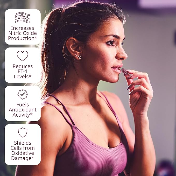 VINIA Resveratrol Heart Chews. Nitric Oxide Blood Flow &amp Circulation Support | Heart Health Energy Supplement | Non-GMO Sugar Free &amp Gluten Free Grape Flavor 30 Count