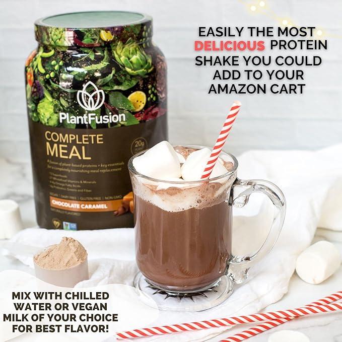 PlantFusion Complete Meal Replacement Shake - Plant Based Protein Powder with Superfoods Greens &amp Probiotics - Vegan Gluten Free Soy Free Non-Dairy No Sugar Non-GMO - Vanilla 2 lb