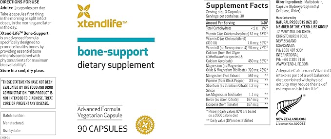 Xtendlife Bone-Support for Healthy Joints Tissues and Skeletal Structure - 90 Count (Pack of 1)