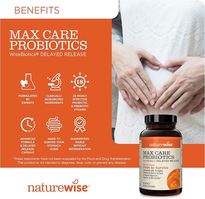 NatureWise [1] Max Probiotics 30 Billion CFU + Organic Prebiotic - 60 Capsules[2-Month Supply] + (Pack of 2) Liver Balance - Milk Thistle Dandelion Turmeric - 60 Capsules[30-Day Supply]