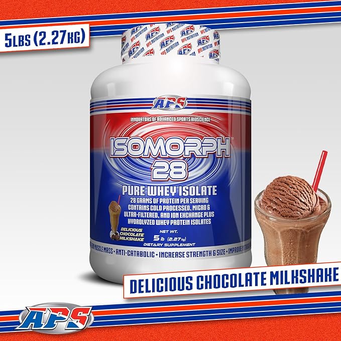 APS Nutrition Isomorph 28 Protein Powder | Pure Whey Isolate | Cold Pressed Ultra- Filtered &amp Ion Exchange Isolates | 28g Protein | 5 Pound (Chocolate Milkshake)