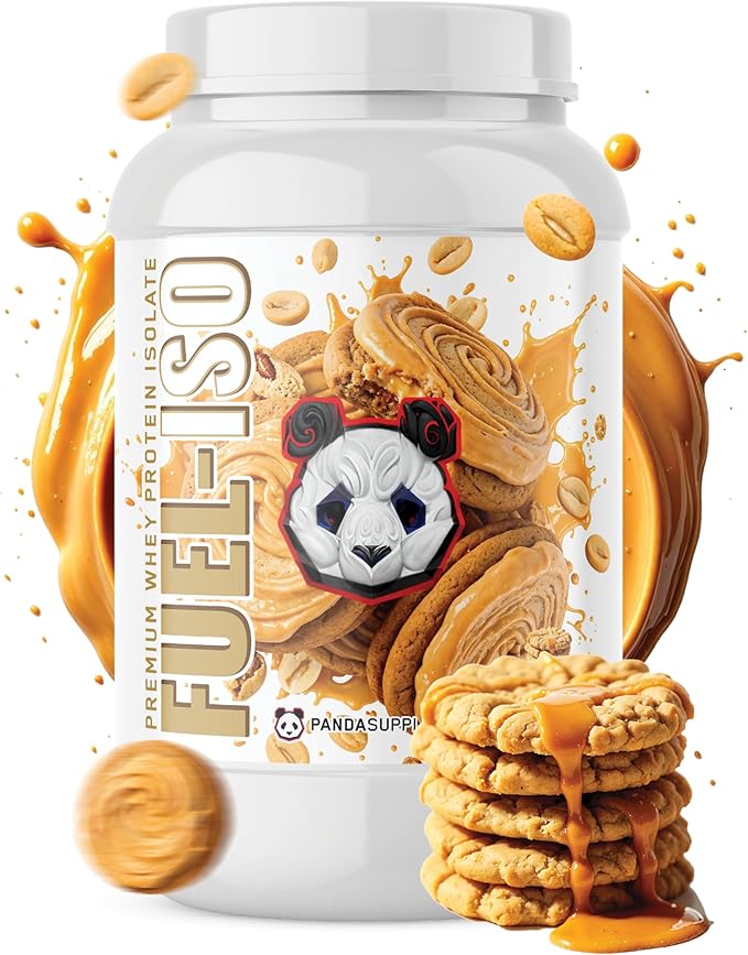 Panda Supps - Panda Fuel ISO Premium 100% Whey Protein Isolate for Men and Women with 25g Protein and 0g Sugar (Peanut Butter Cookie) (25 Servings)