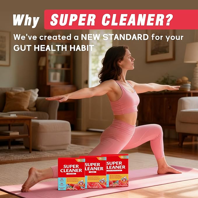Super Happy Cleaner Powder – Berry &amp Watermelon Flavor Fiber for Digestive Support - Vegan Sugar Free &amp Non GMO