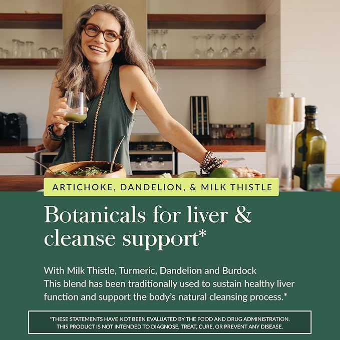 Gaia Herbs Liver Cleanse - Liver Health Support Herbal Supplement with Milk Thistle Burdock Turmeric Dandelion &amp More* - 60 Vegan Liquid Phyto-Caps (30 Servings)