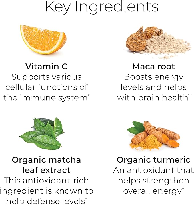Hush &amp Hush ShieldUp - Immune Booster Energy Supplement - Brain Booster - Vitamin C Maca Root Turmeric and Organic Matcha Leaf Extract - Vegan Gluten Free - 60 Capsules