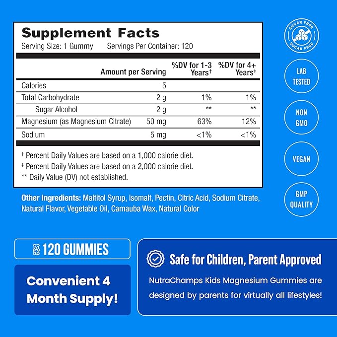 NutraChamps Kids Multivitamins &amp Kids Magnesium Gummies