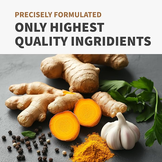4-in-1 Turmeric Joint Support Supplements with Garlic and BioPerine - 2360 mg High Potency Herbal Blend for Mobility Everyday Flexibility Digestive Comfort Active Aging Support (120ct Pack of 4)