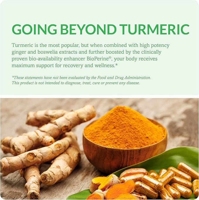 Organic Turmeric Curcumin Complex with Quercetin Ginger and Boswellia - 60 Capsules