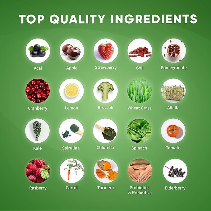 Health Logics Glowing Greens Superfood Powder with Collagen Peptides Digestive Enzymes Prebiotics and Probiotics – Antioxidant Improve Wellness Immune Digestive and Gut Health Support
