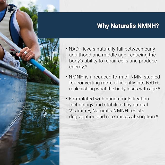 Naturalis Liposomal NMNH 300mg (NMN Alternative) | Boost NAD+ Levels &amp Support Healthy Aging* | Bioenhanced with Vitamin E for Advanced Absorption Stability &amp Antioxidant Protection* | 120 So