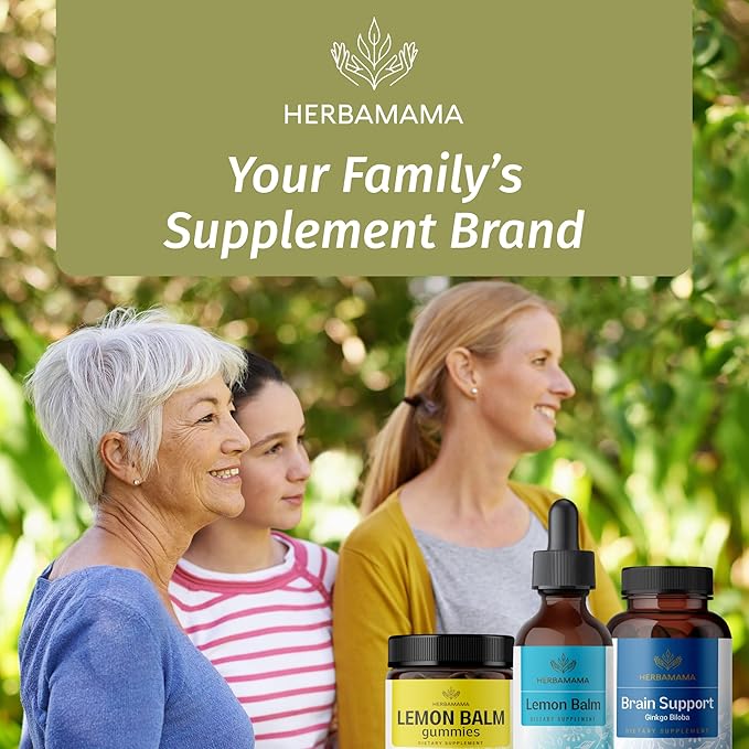 HERBAMAMA Lemon Balm and Black Elderberry Kit - Bundle of Lemon Balm Extract 2 Fl Oz &amp Black Elderberry Drops 2 Fl Oz - Vegan Non-GMO Alcohol &amp Sugar-Free - 2 Pack