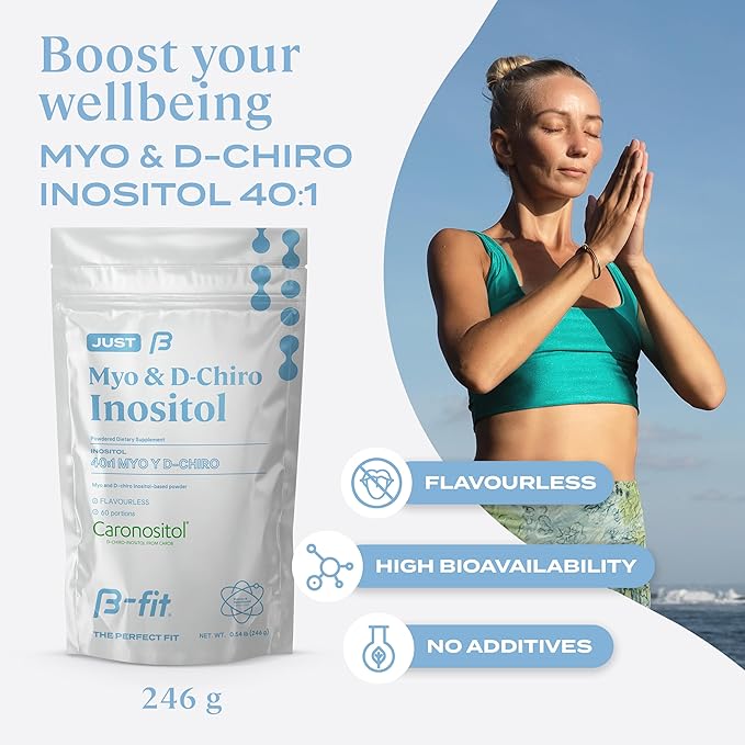 B-FIT B Just Inositol + Omega 3 – Myo-Inositol &amp D-Chiro 40:1 Formula + Fish Oil 1800 mg EPA &amp DHA – 2 Month Supply