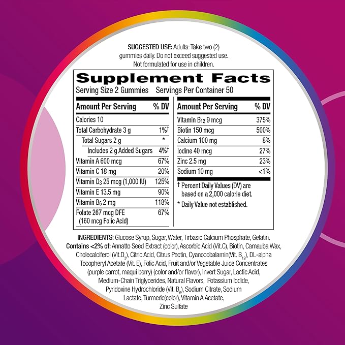Centrum MultiGummies Gummy Multivitamin for Women Multivitamin/Multimineral Supplement with Vitamin D3 B Vitamins and Antioxidants Assorted Fruit Flavor - 150 Count