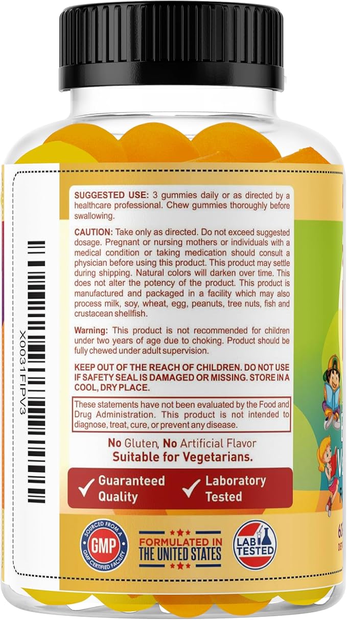 BrightKids Omega 3 Focus Gummies for Kids &amp Teens – Kids Focus and Attention Supplements for Memory &amp Learning – Focus Gummies for Teens Omega DHA Supplement Fruity Flavor (60 Gummies)