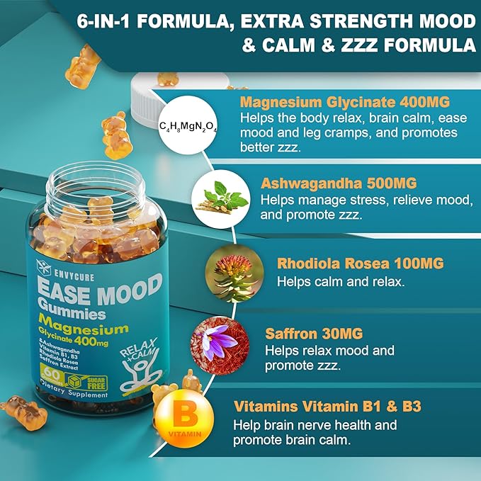 Sugar Free Magnesium Glycinate Gummies 400mg +Multivitamin Gummies