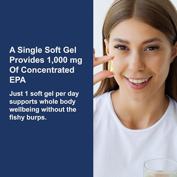 Carlson - Elite EPA Gems 1000 mg EPA Fish Oil Wild-Caught Norwegian Fish Oil Supplement Sustainably Sourced Helps Maintain Healthy Triglyceride Levels 60 Softgels
