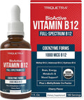 BioActive Vitamin B12 1000 mcg | Contains 3 BioActive Forms B12 Plus Methylfolate Cofactor - Methyl B12 Adenosyl B12 &amp Hydroxy B12 | Sublingual Form Cherry Flavor Organic Vegan (180 Servings)