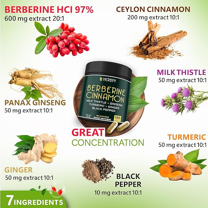Bundle 7in1 Turmeric Curcumin &amp 7in1 Berberine HCl 97% Supplement