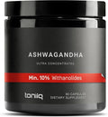 Toniiq Ashwagandha - Ultra High Potency 20:1 Extract with 10% Withanolides - Wild Harvested in India - Highly Concentrated - Third-Party Lab Tested - 90 Capsules