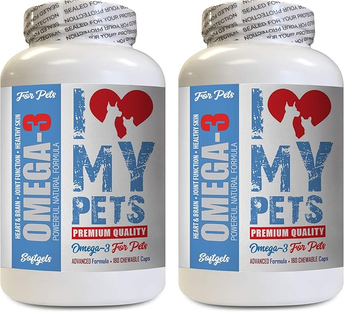Dog Health Care Products - Omega 3 Fatty ACIDS for Pets - Dogs and Cats - Premium Health - Fat for Dogs - 360 Softgels (2 Bottles)