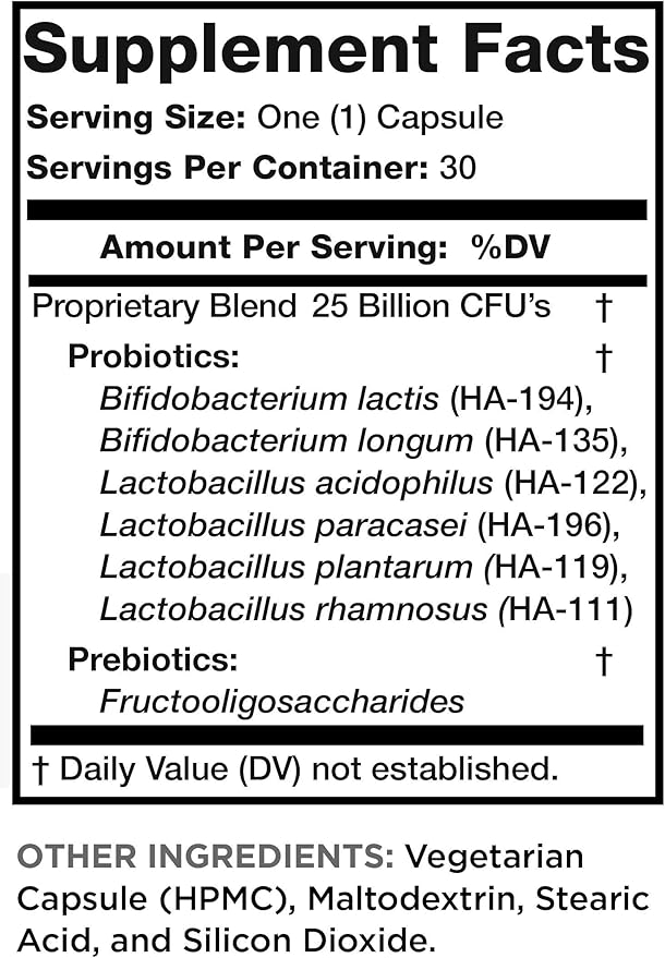 Lean &amp Pure Prebiotic &amp Probiotic 25 Billion Live and Shelf Stable Cultures 30 Count Non GMO Vegetarian Gluten Free