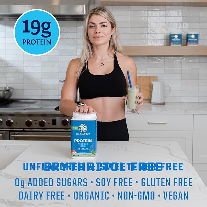 Sunwarrior Unflavored Creatine Powder &amp Organic Plant Based Protein Powder Set | Bundle &amp Save | Creatine Monohydrate Plus Vegan Organic Protein Supplements (60 Servings 30 Servings)